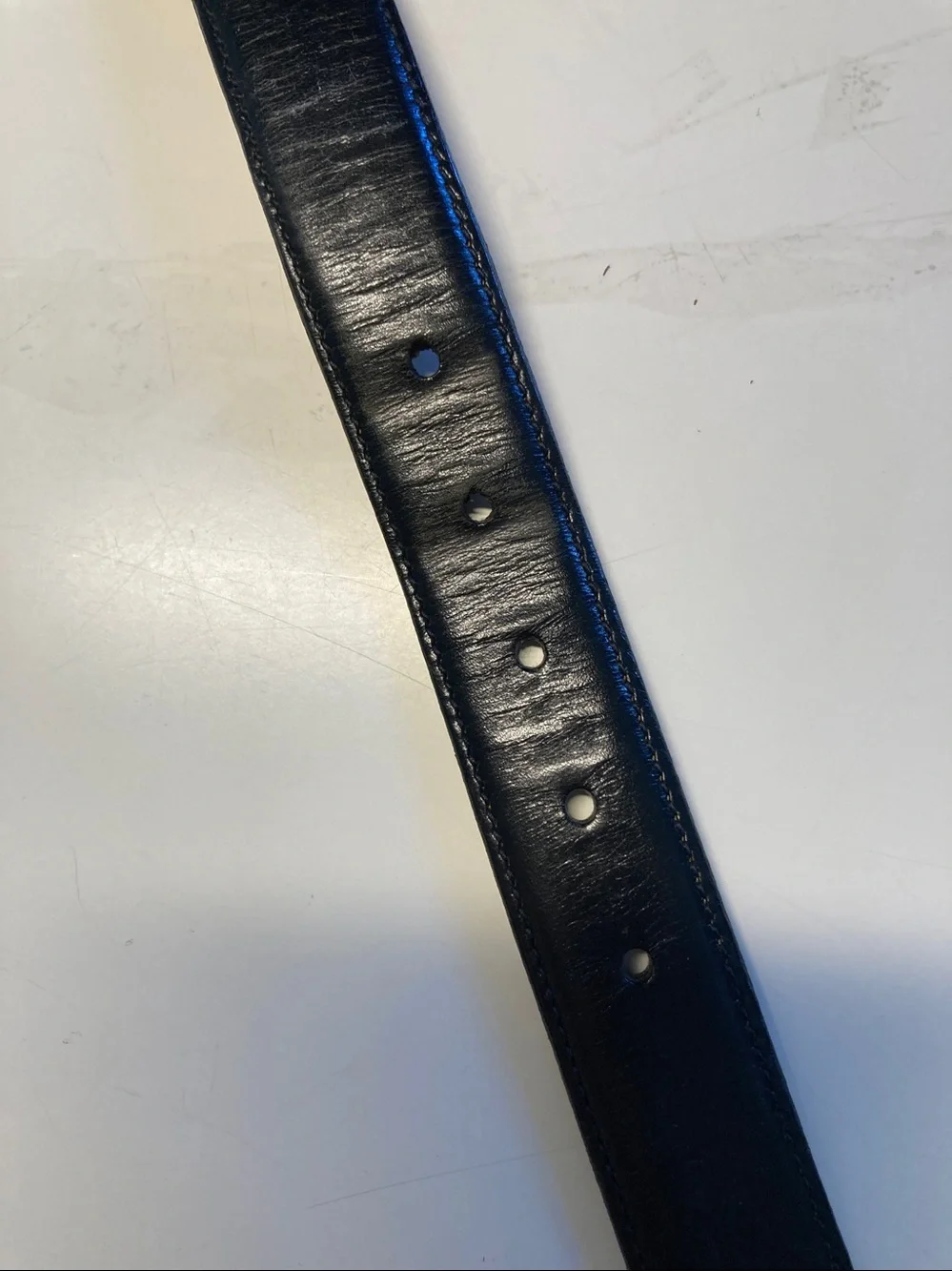 Trafalgar Mens Black Leather Cortina Belt Size 36 Handmade in USA